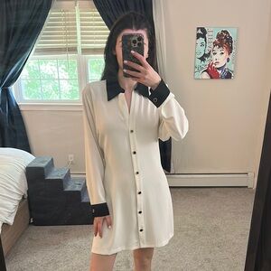 NWOT Zara Black and White Button-Up Dress